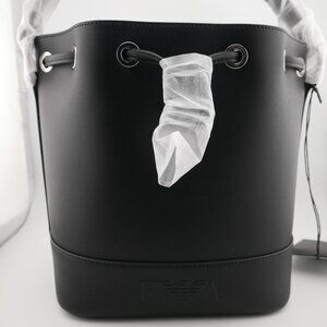 Emporio Armani Bucket Bag Black NWT SKU Y3E209YVL3E181386 DustBag Shoulder Strap